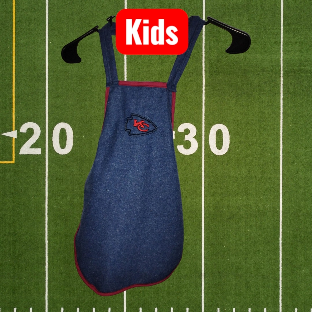 Kids' Blue Bib with Red Trim